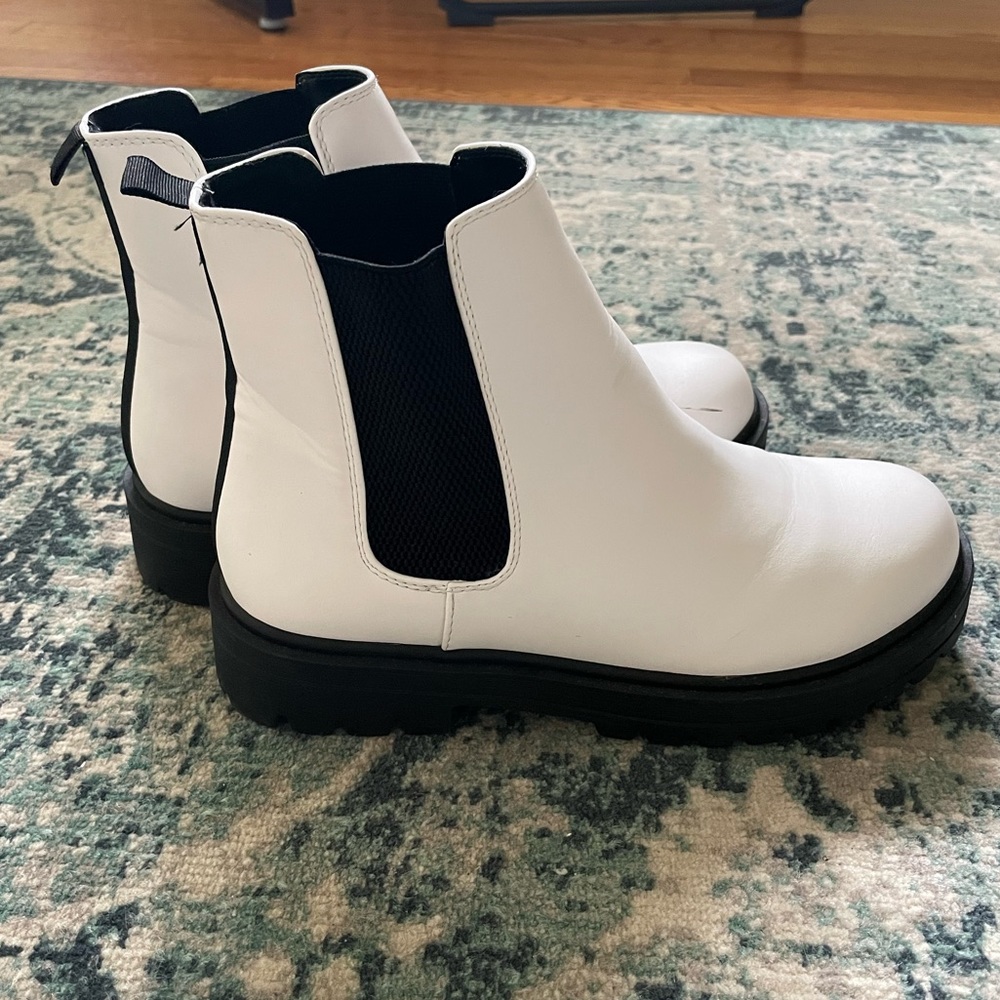 White ankle boots